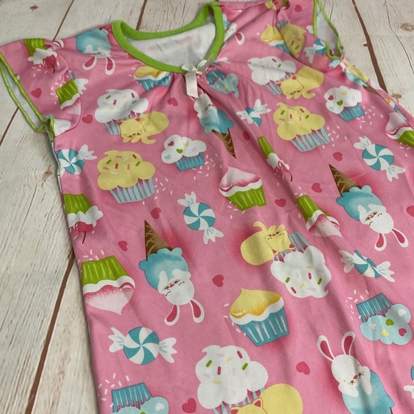 Candlesticks Stretchy Ice Cream and Bunnies Satin Short Sleep Dress/Nightgown - Picture 2 of 6